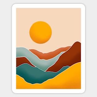 Modern Earthy Tones Mountains 36 Sticker